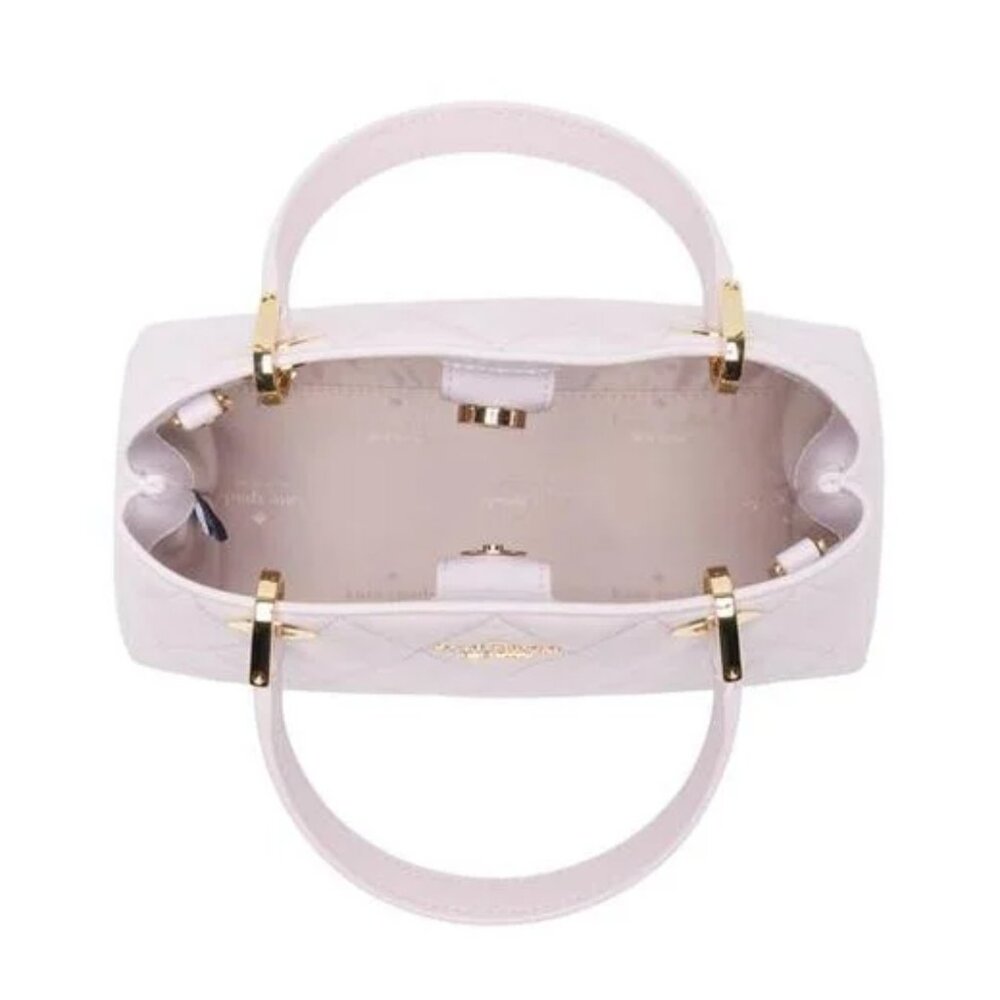 Kate Spade Carey Quilted Leather Satchel Purse Pale Amethyst - Picture 3 of 8